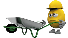 Construction worker with wheelbarrow